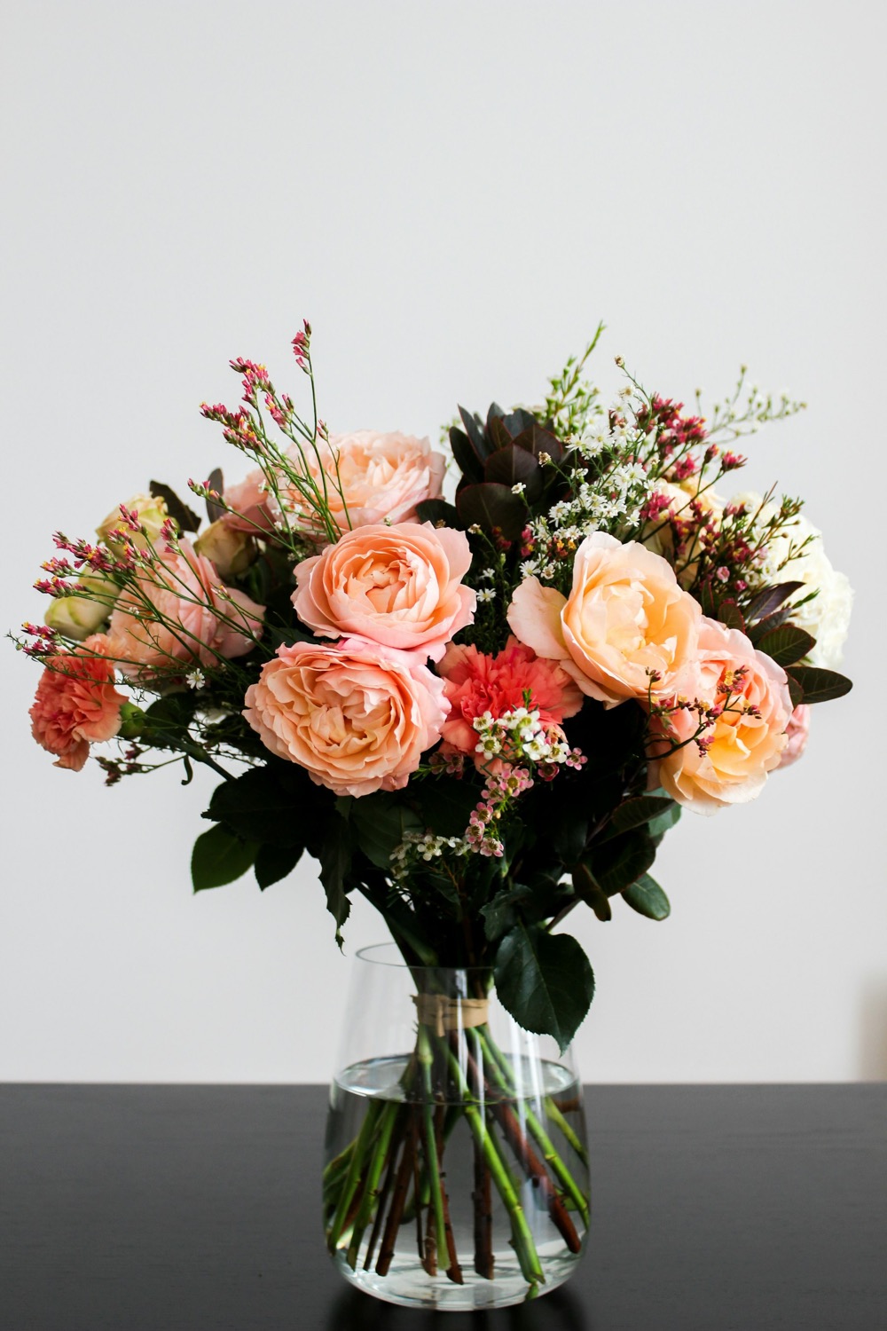 Vase Ready — Coral, peach and thistle blue